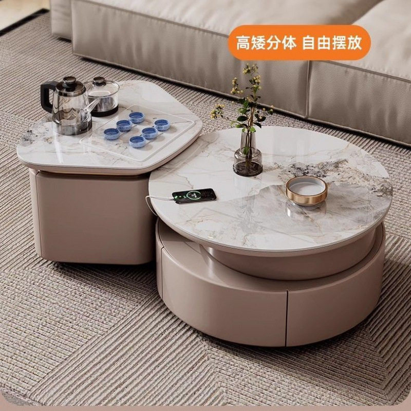 现代简约岩板茶几客厅小户型