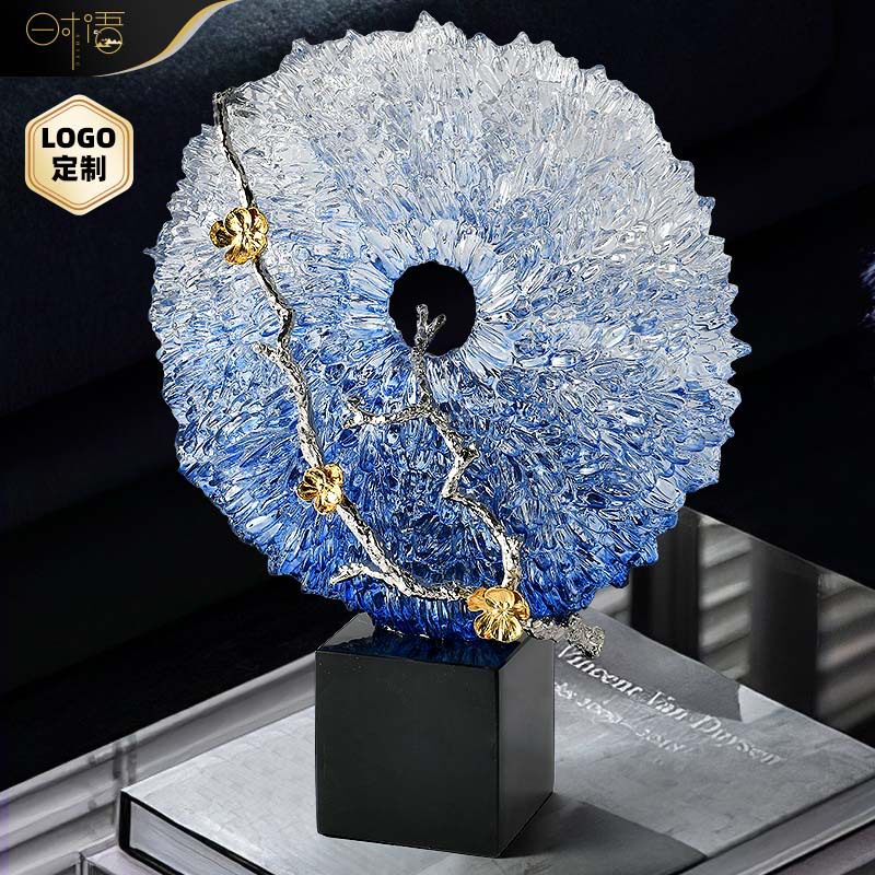 现代抽象透明树脂雕塑珊瑚造型办公室摆件别墅家居样板间软装饰品