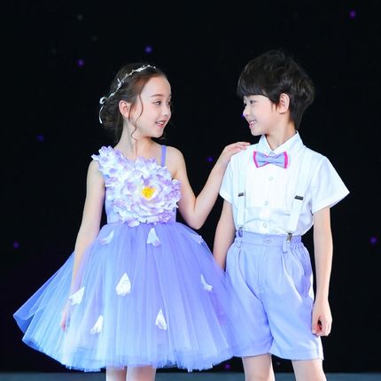 六一儿童演出服中小学生大合唱团男女朗J诵表演服装幼儿园班服新