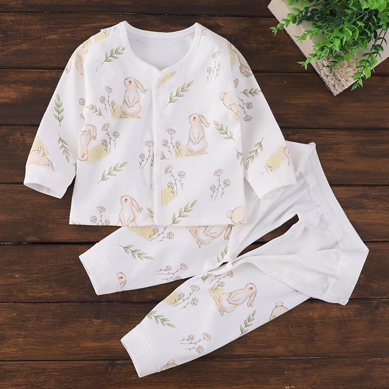 婴儿衣服a类f纯棉0-3-6个月宝宝套装分体薄款新生婴儿儿衣服秋冬