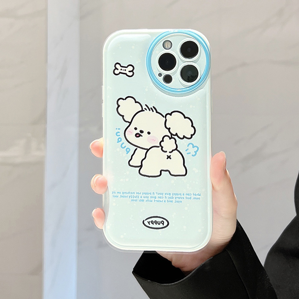 可爱呆萌小狗适用iPhone15proMax手机壳苹果13气垫11软套XR少女14