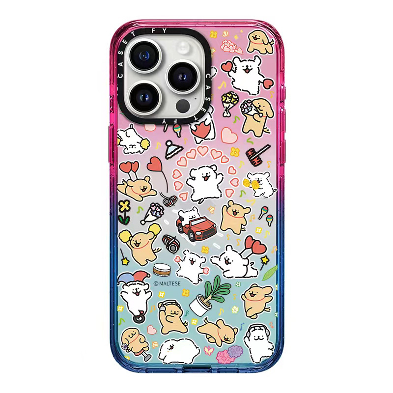 【官方正品】CASETiFY 升级款棉花糖线条小狗适用苹果iPhone15ProMax手机壳16pro/14防摔