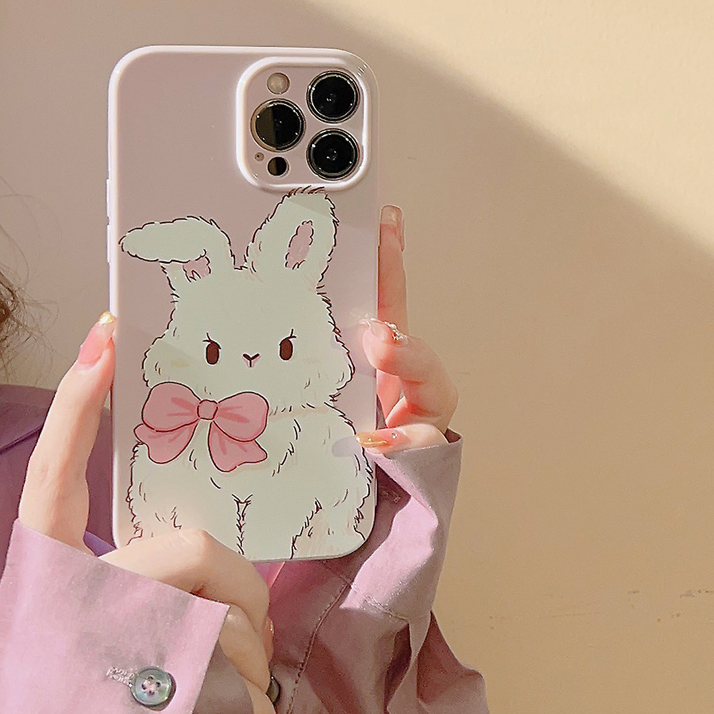 可爱软萌兔子适用14手机壳苹果13promax软套iphone16全包12原创15