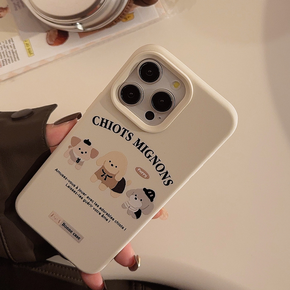 复古小狗iphone16promax手机壳适用苹果15个性卡通13防摔14软套12