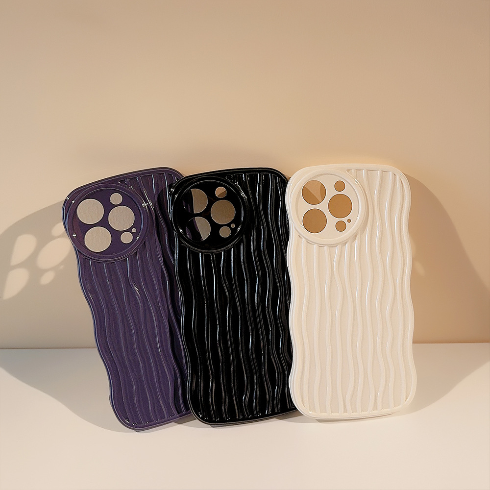 波浪水纹12适用14promax苹果手机壳iphone13防摔XS软壳8p纯色11/X