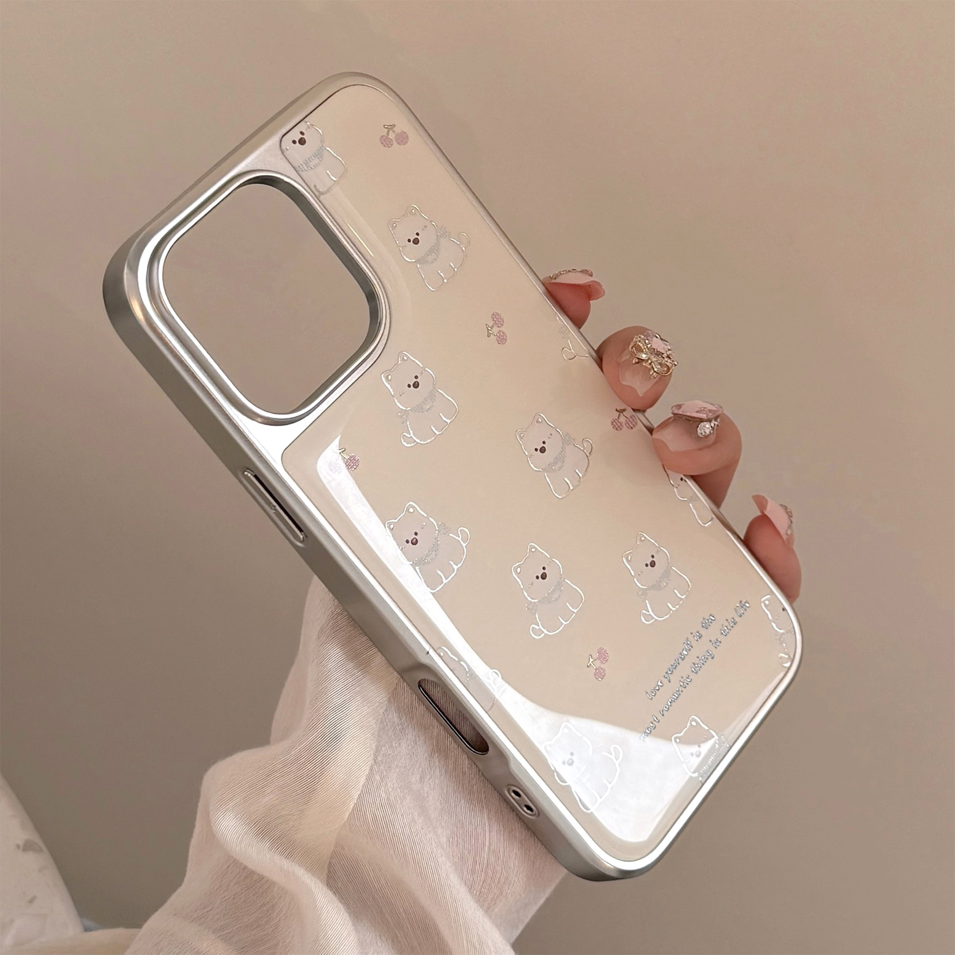 鎏金ins西高地适用苹果15pro max手机壳iphone16滴胶可爱13电镀14