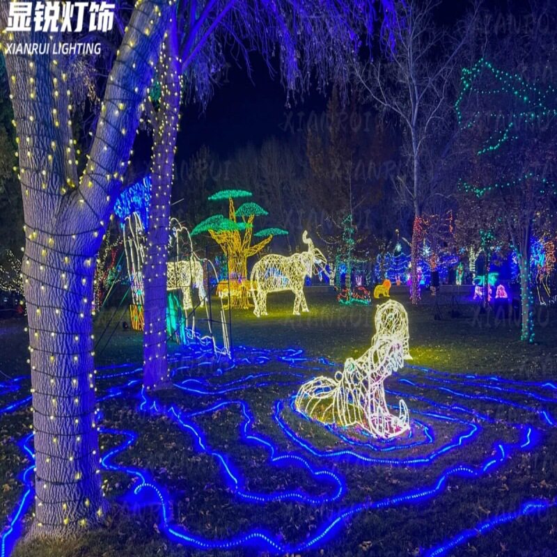 商场LED仿真动物滴胶花豹灯