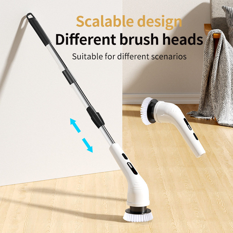 电动清洁刷无线多功能缝隙刷多种刷头厨房塑料清洁厕所刷旋转拖把