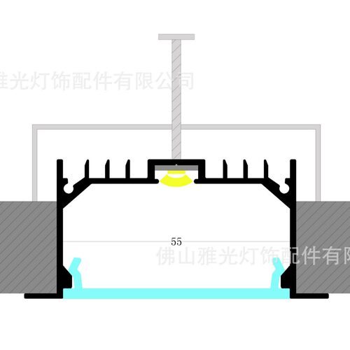 LED吊装灯办公商场照明铝槽套件 铝材套件