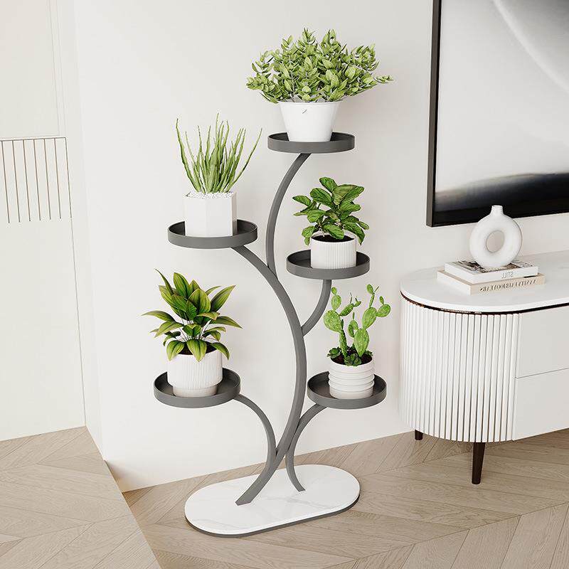 花架客厅落地轻奢可移动多层电视柜沙发旁边铁艺花盆摆放架置物架