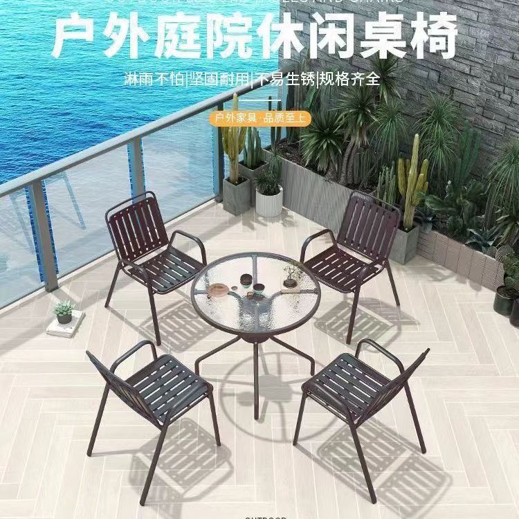 户外塑木休闲餐桌椅组合