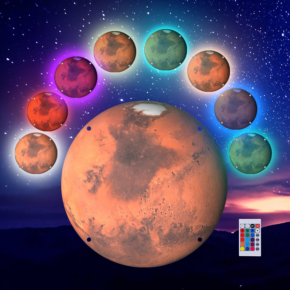 TYU074 立体LED彩色星球灯夜光火星灯发光壁挂灯客厅装饰创意夜灯