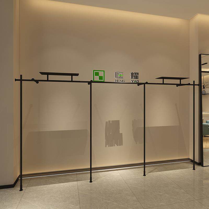 整店服装展示道具落地挂衣架服装展示柜现代简约侧挂中岛架