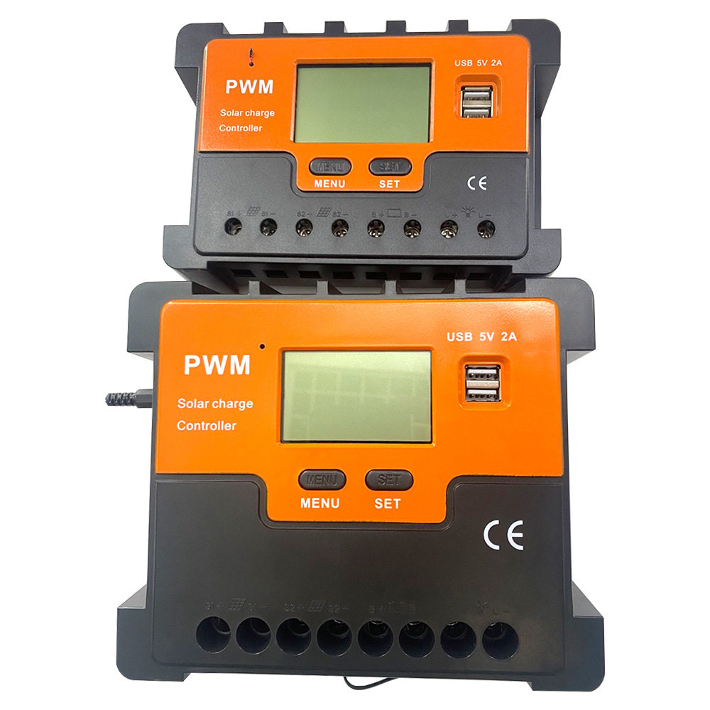 厂家批发跨境太阳能控制器100A12V24V48V智能离网光伏PWM控制器