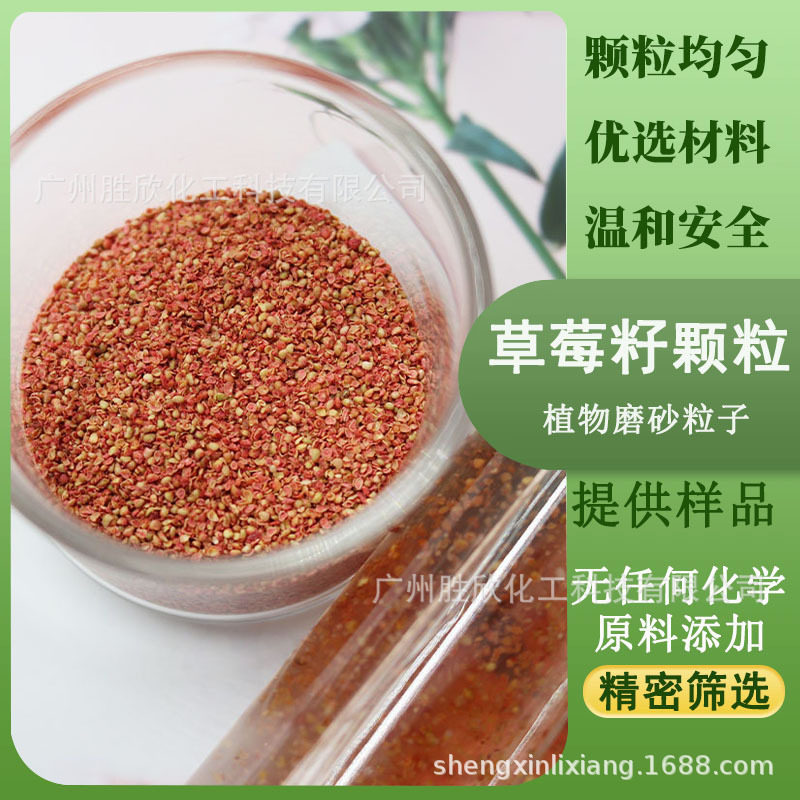 纯植物磨砂颗粒野草莓籽磨砂膏用不可溶粒子植物原生颗粒大小均匀