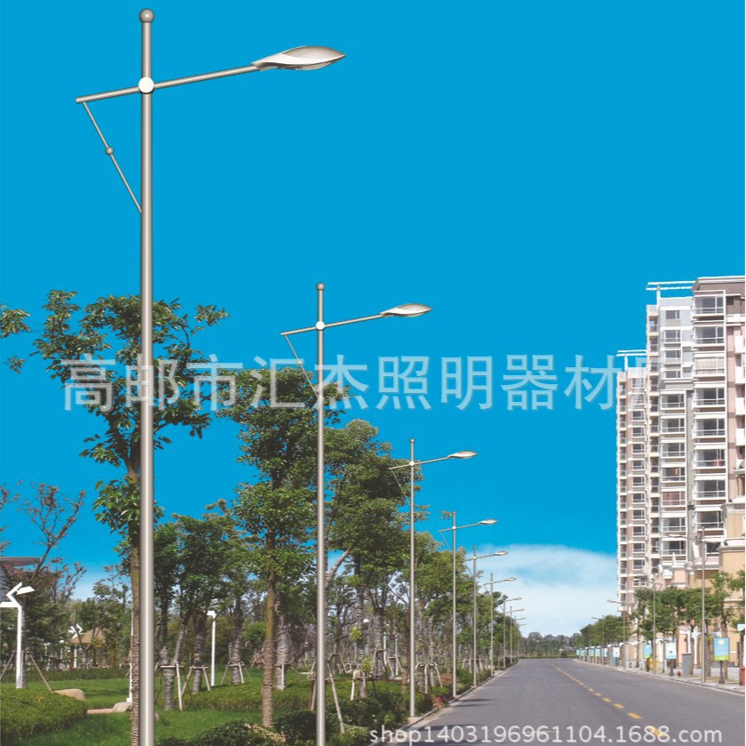 高邮汇杰单臂道路路灯 高光效LED路灯 双臂灯价格 led单臂灯厂家