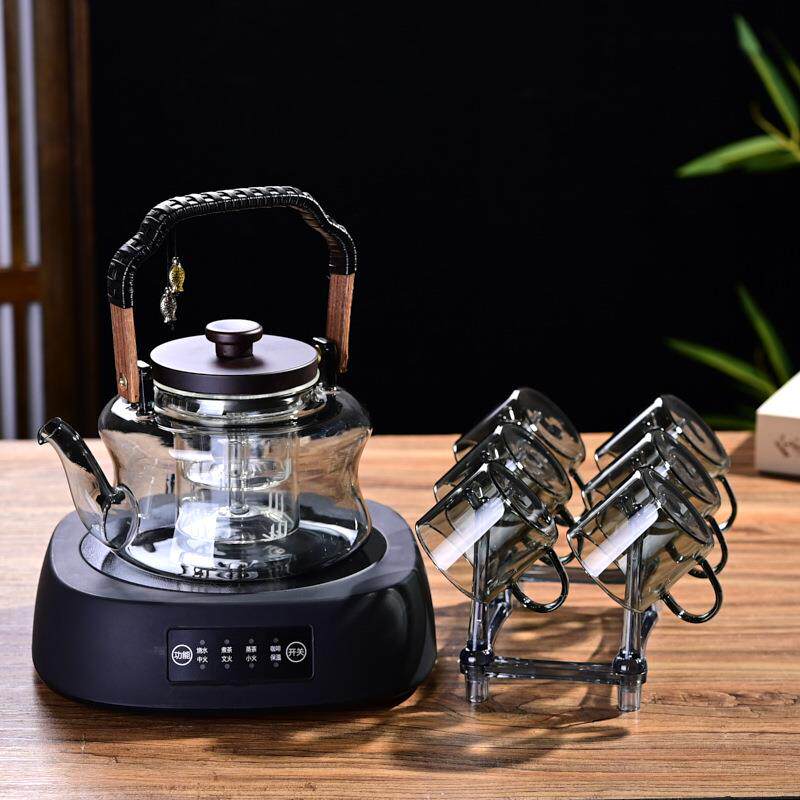围炉煮茶壶提梁壶玻璃茶壶蒸煮一体壶高硼硅玻璃茶壶茶具套装