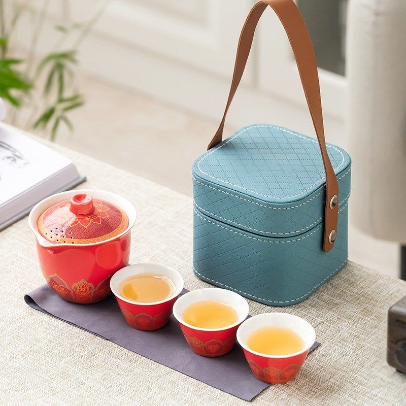 旅行茶具套装便携式包户外旅游快客杯收纳泡茶壶喝茶赠送商务礼品,餐饮具,旅行茶具,淘宝优惠券,粉丝福利购,淘宝优惠卷