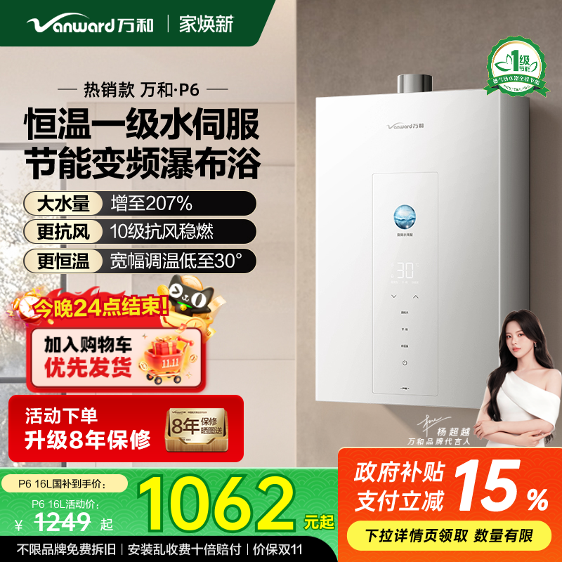 万和恒温节能双1级16L水伺服静音