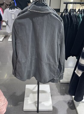 ZAR女装冬季新款衬衫牛仔外套口袋饰上衣4877245查罗4877245802