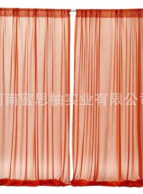 亚马幔逊单层帷窗背景帘纯色纱幔婚布礼幔珍珠雪纺派对拱门BTZ装