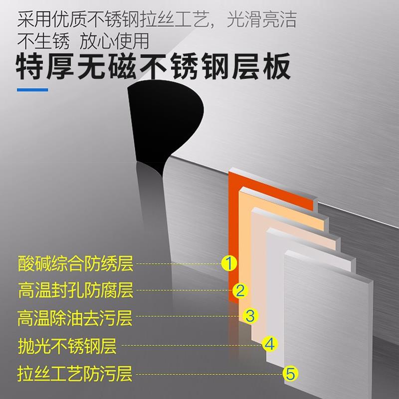 7W304商用不锈钢操作台切菜桌子带拉门储物柜案板工作台厨房打荷