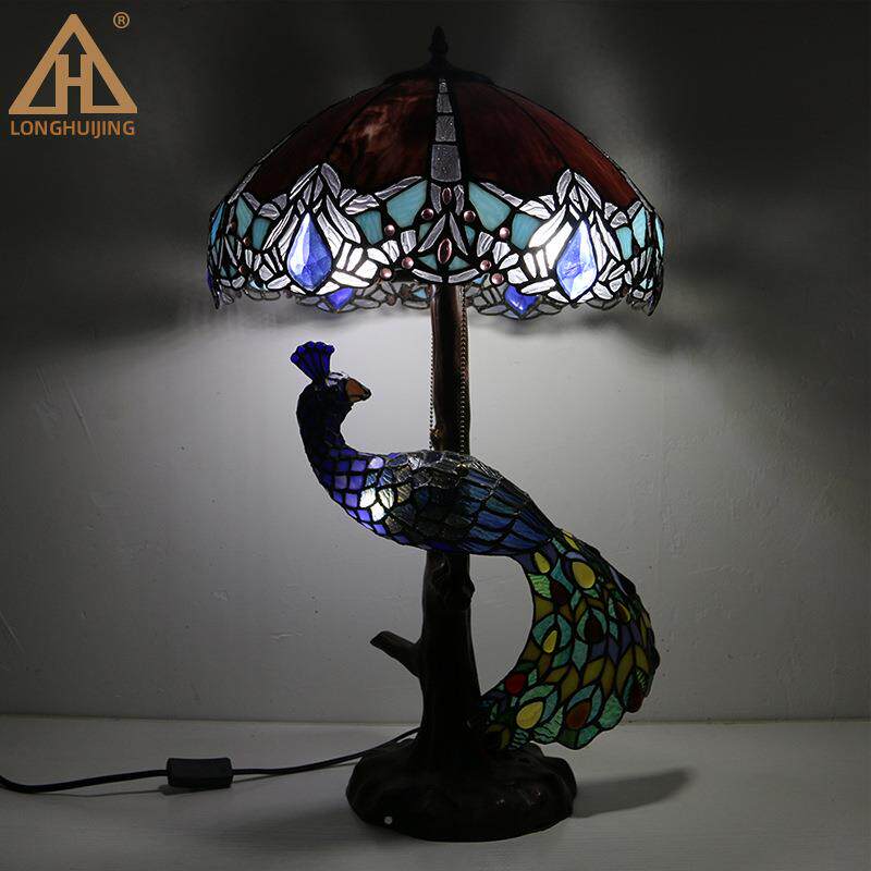 蒂玻汇璟凡尼灯田饰美式复古彩色璃室客厅园酒吧大LHJ-2018卧台灯