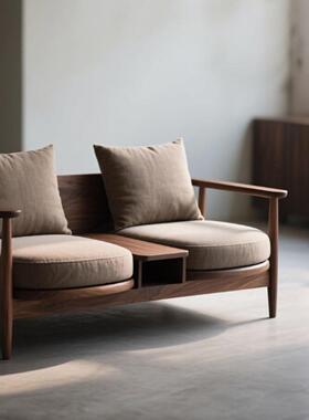 新式北中美黑胡木罗汉床宋式美学双人桃PYR连型体椅客厅小户实木