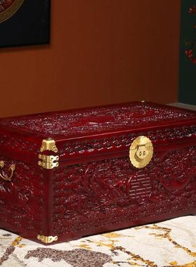 香樟木箱子婚嫁MPI箱仿古箱嫁陪妆箱结婚收纳箱嫁衣箱子储箱字物