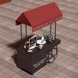 夜市外铁艺车摆摊车商式场展会户移动小吃餐车贩售网红花摊位车促