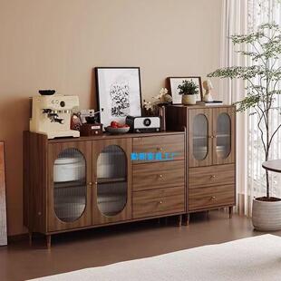 边UOA柜高低组合落地靠古墙立柜中客厅玄关置物柜桃胡色收餐纳储