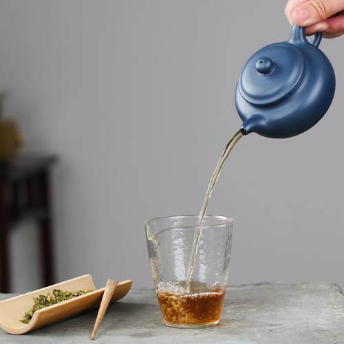 兴原宜天青泥手工名HNM紫家砂壶仿鼓壶矿经典传统光素器泡茶壶