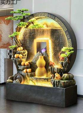 办公室风水装轮流水摆件幕流水屏风墙玄EWX关水景观开水业饰招财