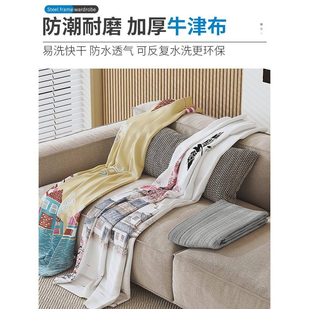 衣柜简易组装布衣柜家用卧室收纳柜子全钢架加粗加厚出租房挂衣橱