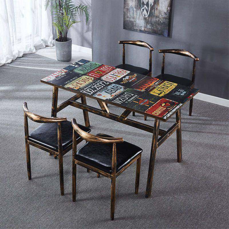 商用档复JUP古题快餐桌椅组合早餐食堂餐主椅桌大排面馆小吃饭店