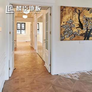 橡木多层实凡花704木复合尔赛拼5正方形方块地暖地板厂家直销1m