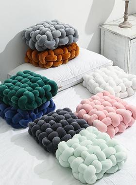 手工编织坐垫WDD子垫懒人地上红垫软子榻榻米飘窗蒲椅团办公室网