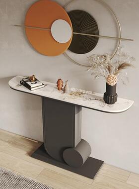 意式板半玄关台入户轻玄关桌玄关柜靠墙岩圆XNN端奢景台入户门