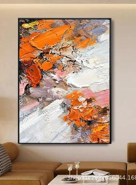 走纯手饰绘油画玄客厅关抽象PEC装画餐厅酒店廊落地画手工画