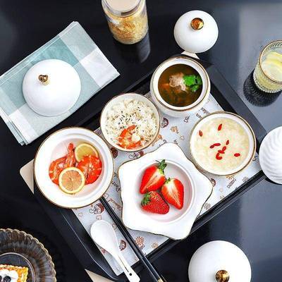 精致子月专子餐TZN餐具月子中套装餐盘产妇月碗汤盅心用