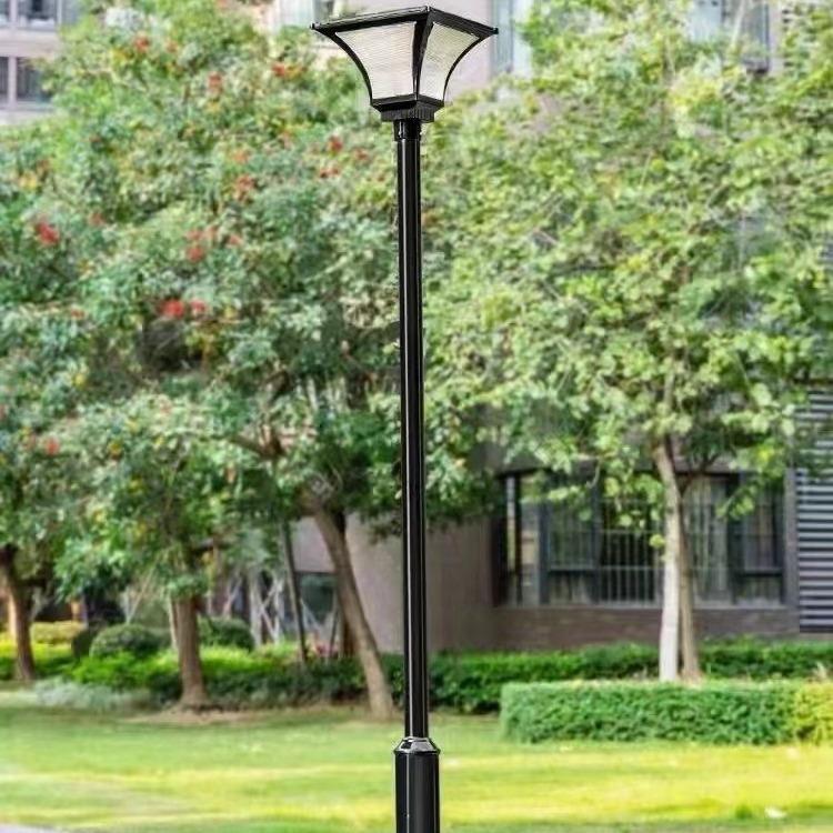 太阳能庭院灯头户外防水景观公园别墅高杆灯小区照明超亮路灯3米