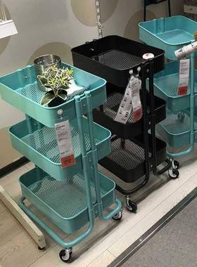 婴地YDU儿手推车置物架落带多层可移动轮小储物架子家用厨房收纳