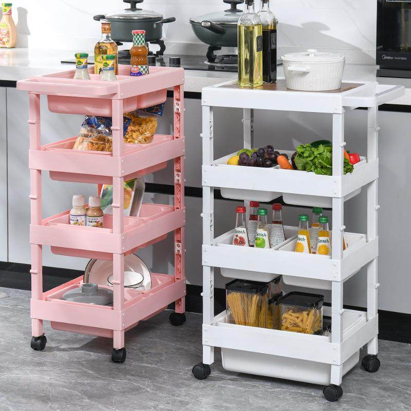 可AL673966折小叠多动层落地推车防尘木板置物架客厅厨房玩具可移,收纳整理,书桌收纳置物架,淘宝优惠券,粉丝福利购,淘宝优惠卷