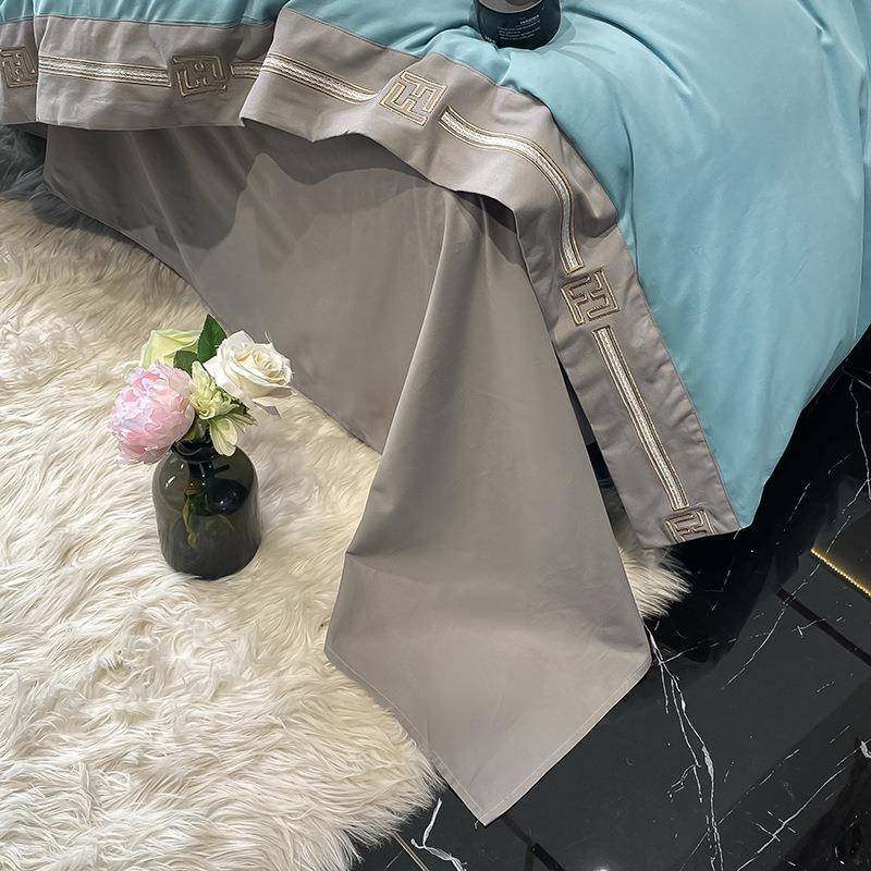 秋冬季棉绣加全棉磨毛刺四件套纯纯色床单CAA被厚套床笠床上用品