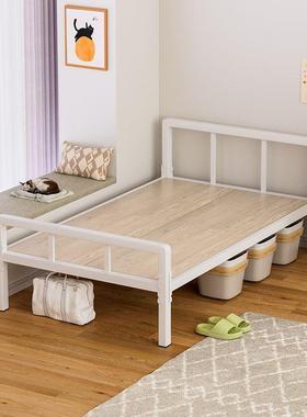 钟钢制单层床出屋卧易室家用加粗TIS简5分可拆卸方便租挪钢架床木