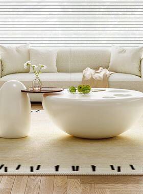 网红奶油风爪茶几现代简约小户意型客厅创猫几轻奢大小WGA圆茶组
