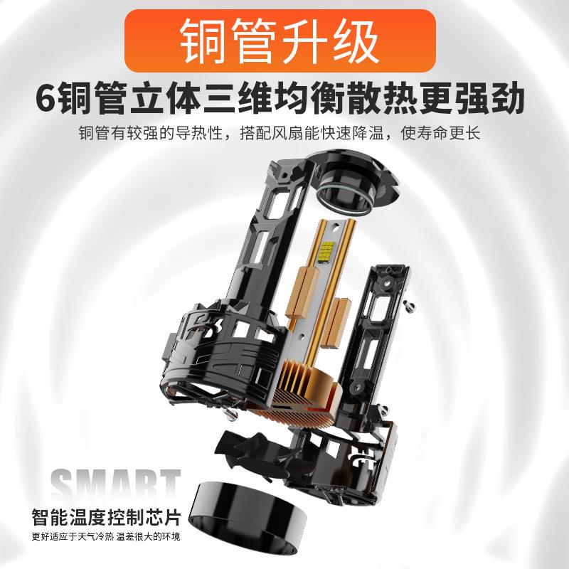 爆款l汽车大灯h240w六铜管H1H3H4车灯h7ed汽车灯4远近一体现大货