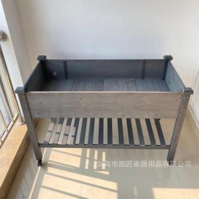 色室外阳台落地式园艺色果蔬实木深灰种植LNS花床可收纳花盆展灰