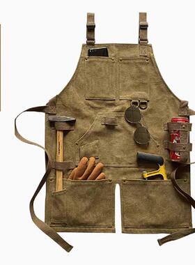 定制时尚欧带美裙FCQ户外园艺师木工维修男士耐帆布围磨背工作