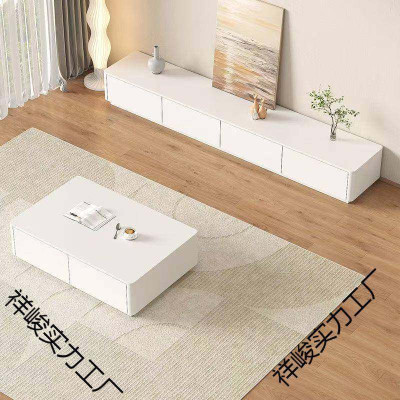 电奶油风色现代简约家用视柜白落地收纳储电详情问客物一体茶几组,住宅家具,其它柜类,淘宝优惠券,粉丝福利购,淘宝优惠卷